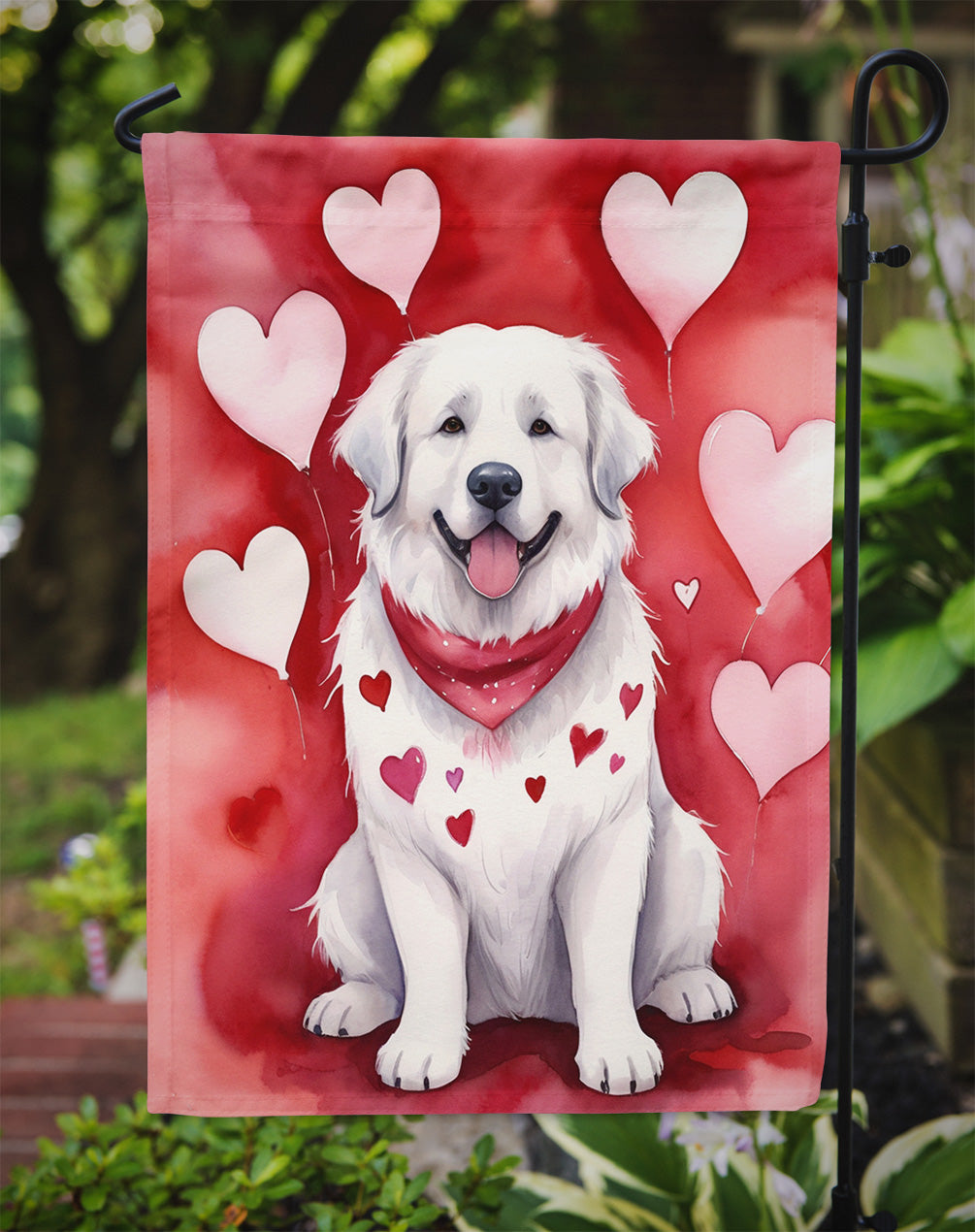 Great Pyrenees My Valentine Garden Flag