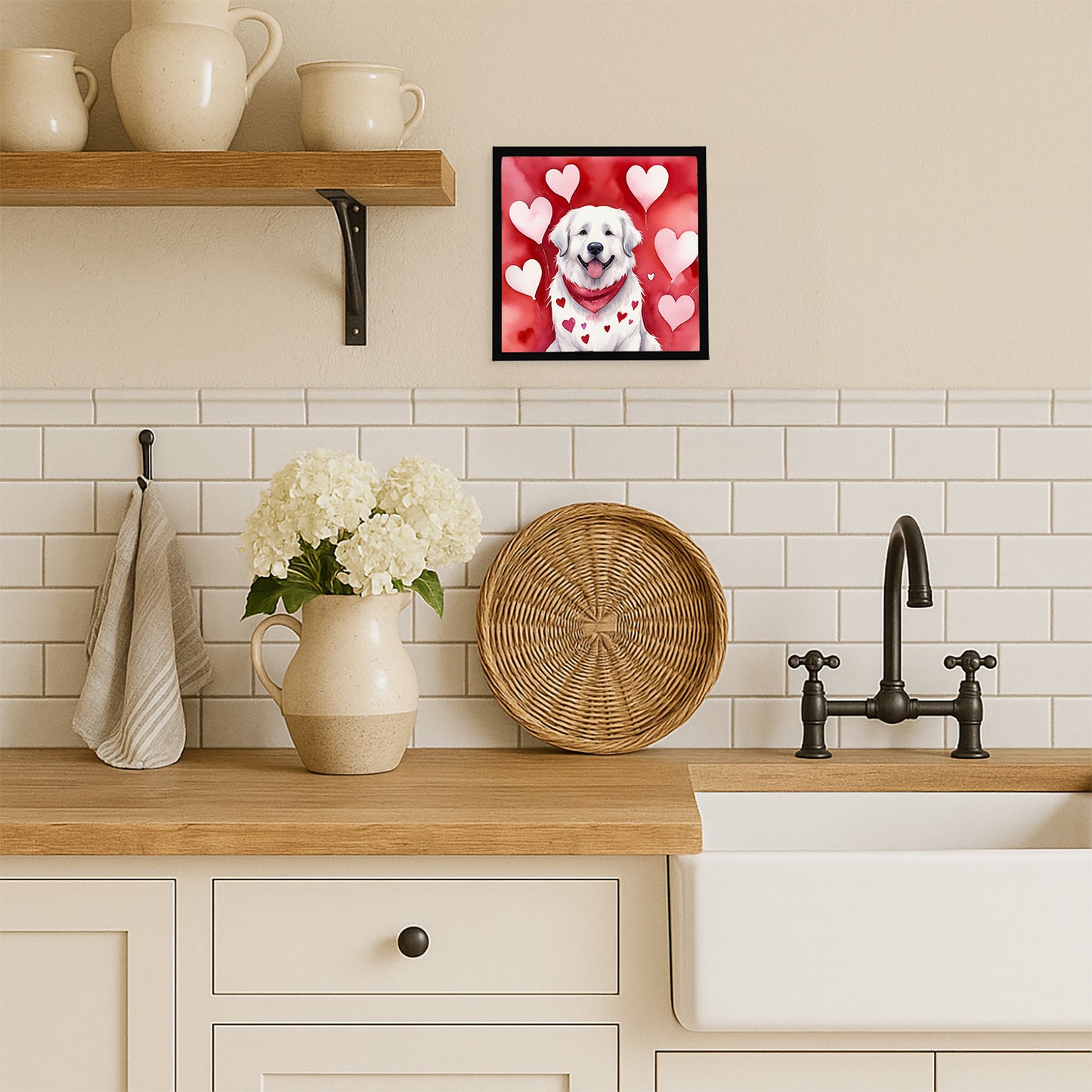 Great Pyrenees My Valentine Framed Metal Print
