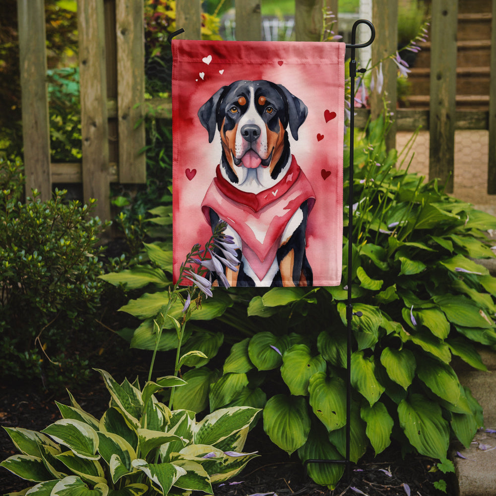 Greater Swiss Mountain Dog My Valentine Garden Flag