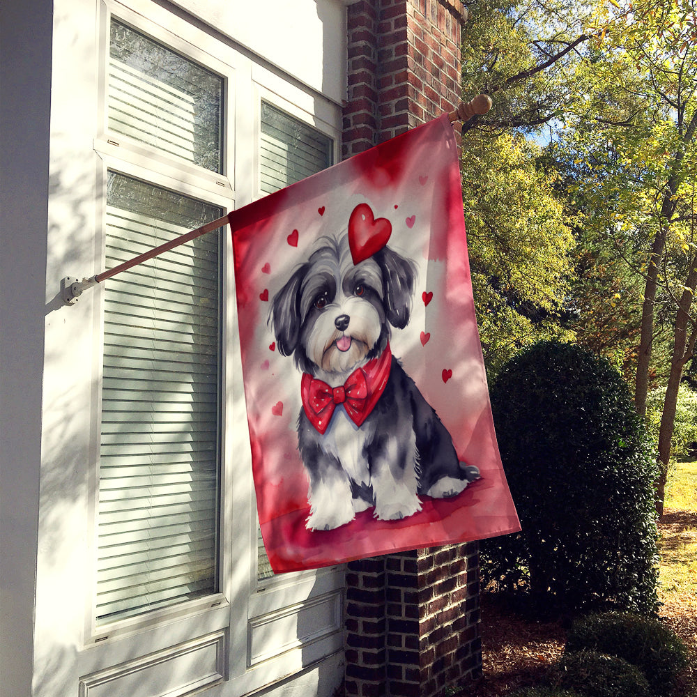 Havanese My Valentine House Flag