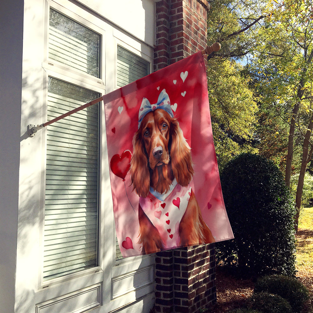 Irish Setter My Valentine House Flag