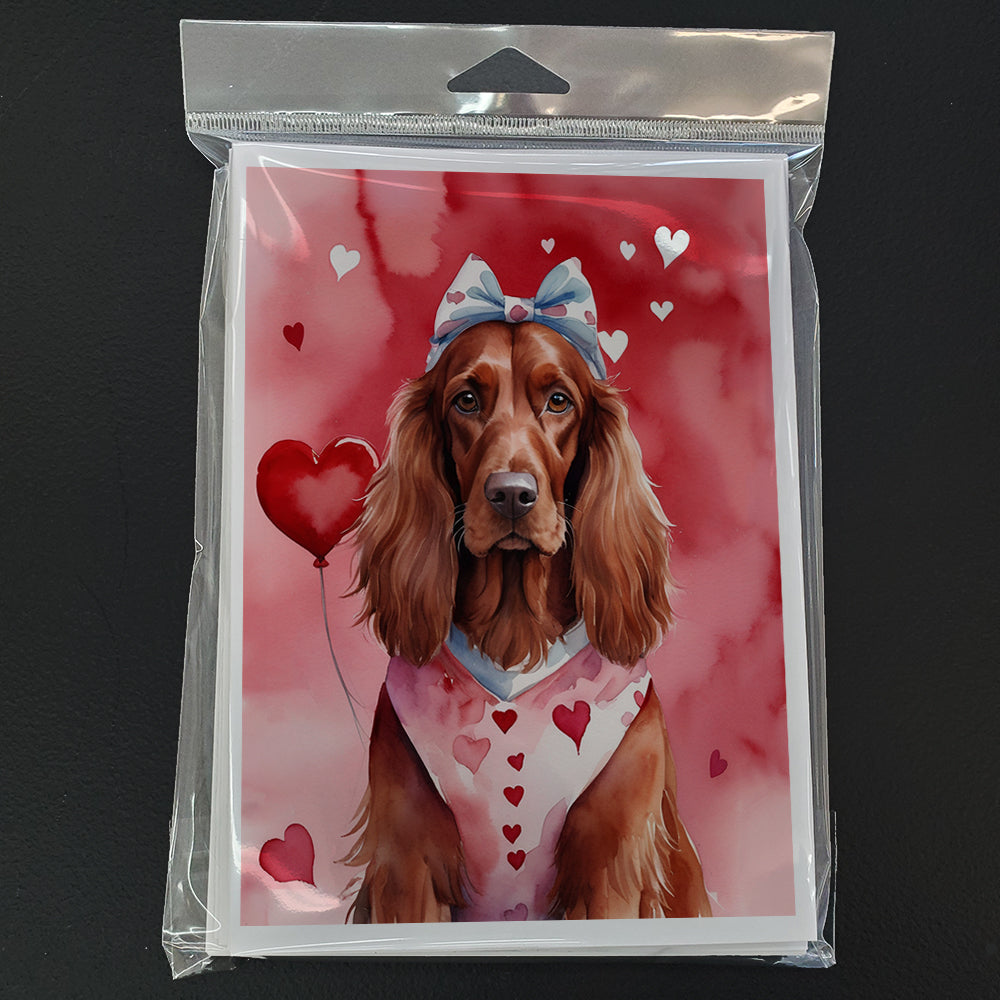 Irish Setter My Valentine Greeting Cards Pack of 8