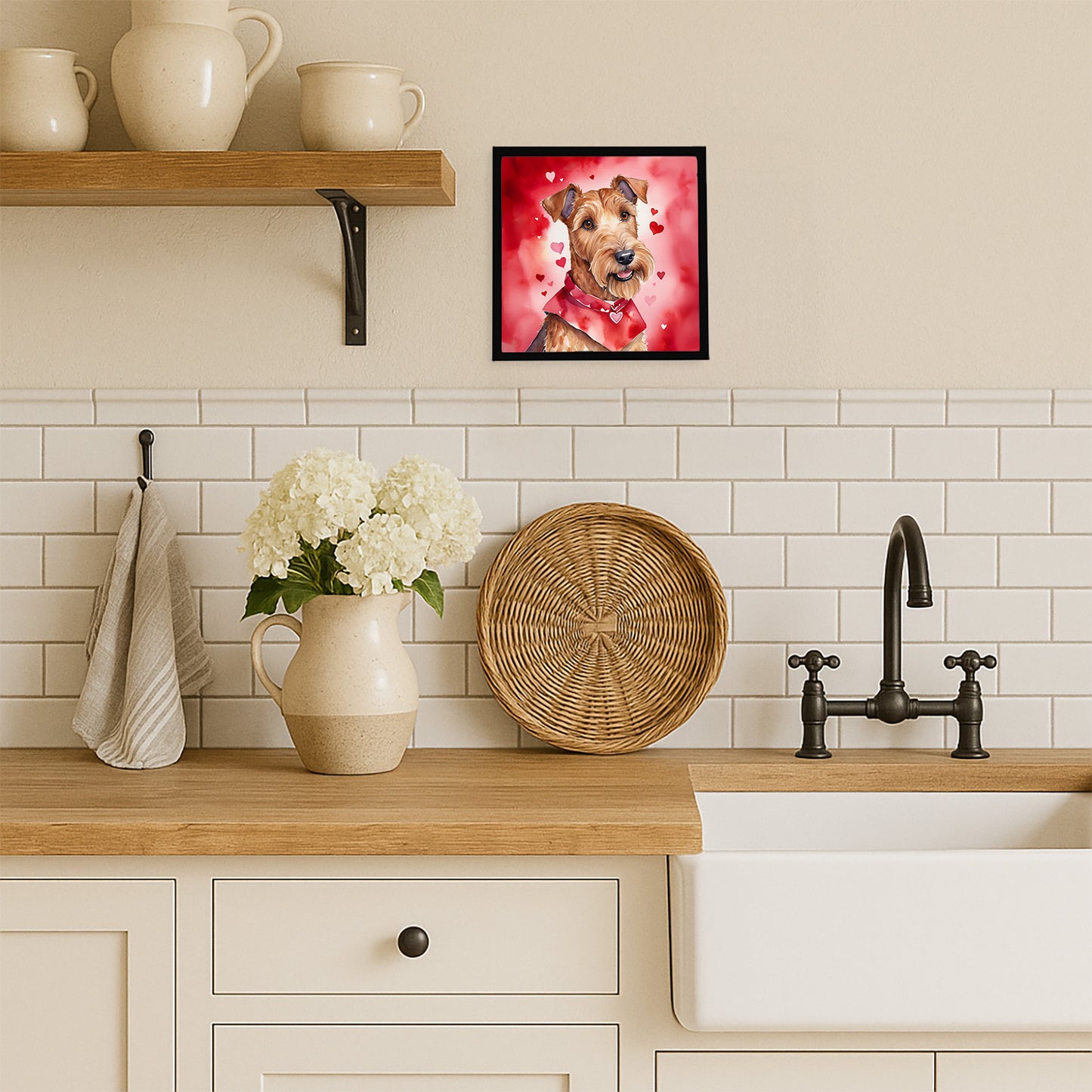Irish Terrier My Valentine Framed Metal Print