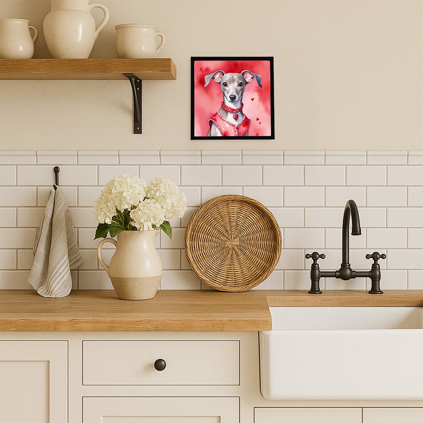 Italian Greyhound My Valentine Framed Metal Print