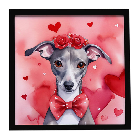 Buy this Italian Greyhound My Valentine Framed Metal Print