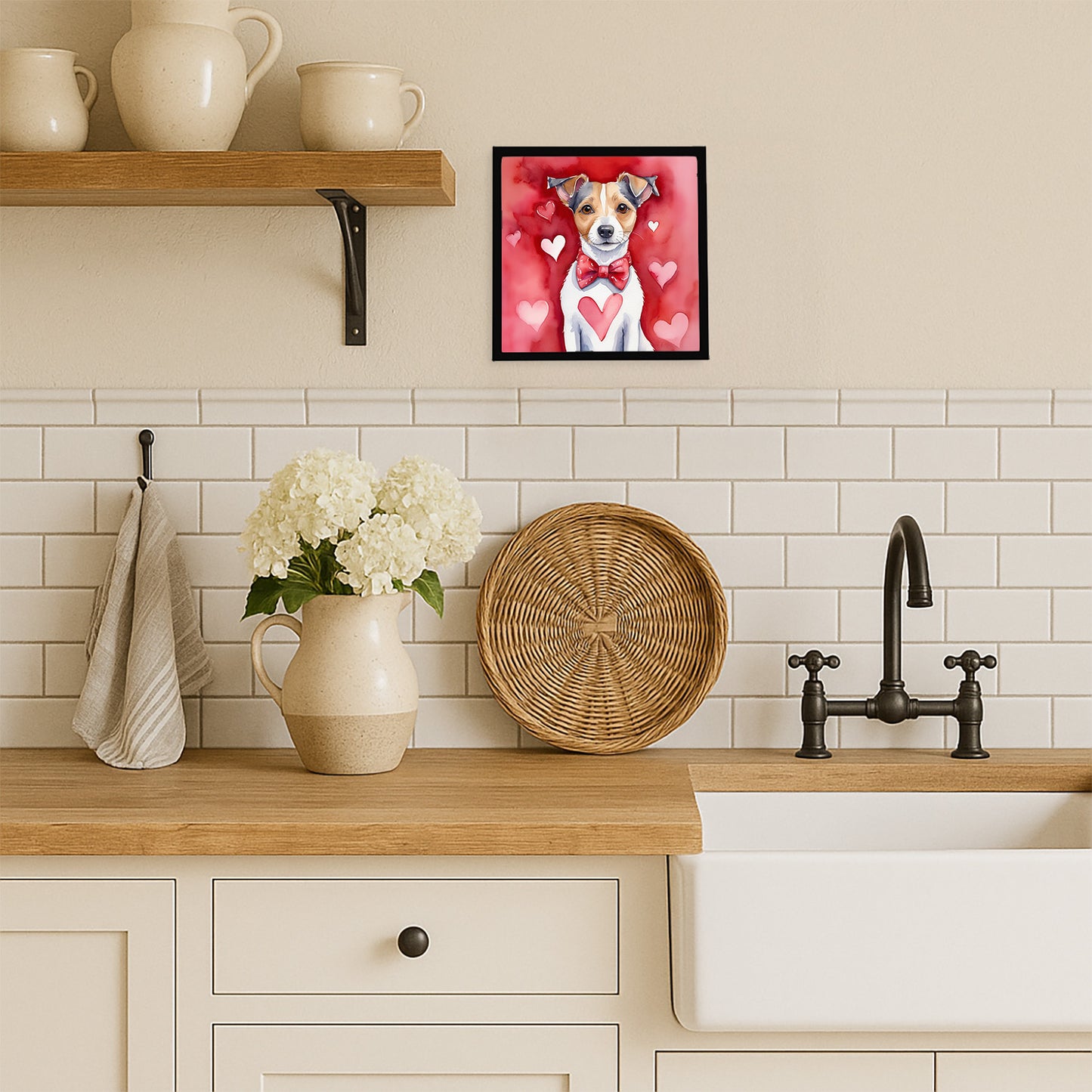 Jack Russell Terrier My Valentine Framed Metal Print