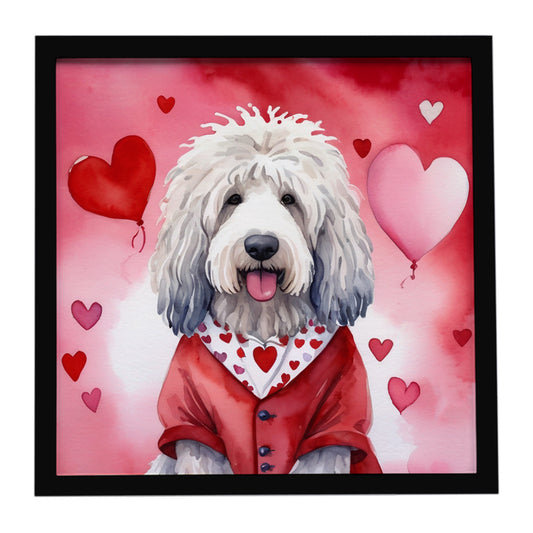 Buy this Komondor My Valentine Framed Metal Print