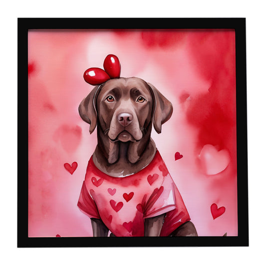Buy this Chocolate Labrador Retriever My Valentine Framed Metal Print