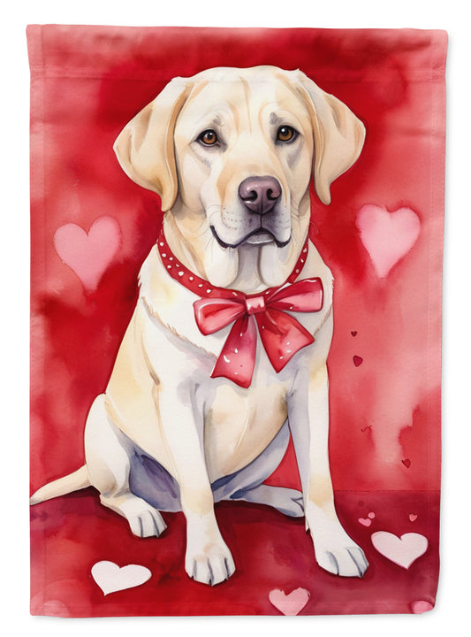 Buy this Yellow Labrador Retriever My Valentine House Flag