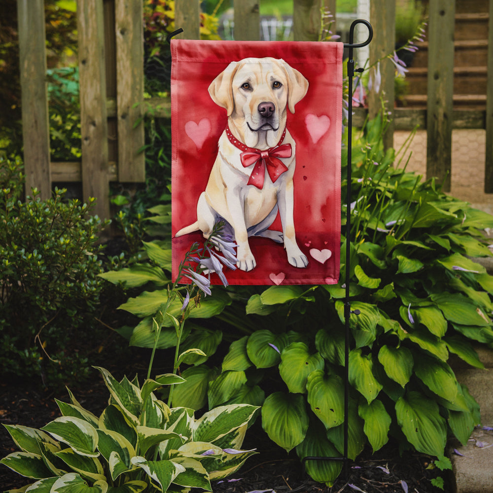 Yellow Labrador Retriever My Valentine Garden Flag