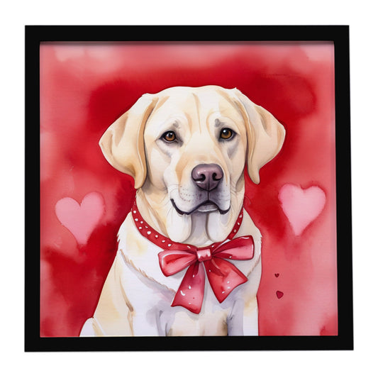 Buy this Yellow Labrador Retriever My Valentine Framed Metal Print
