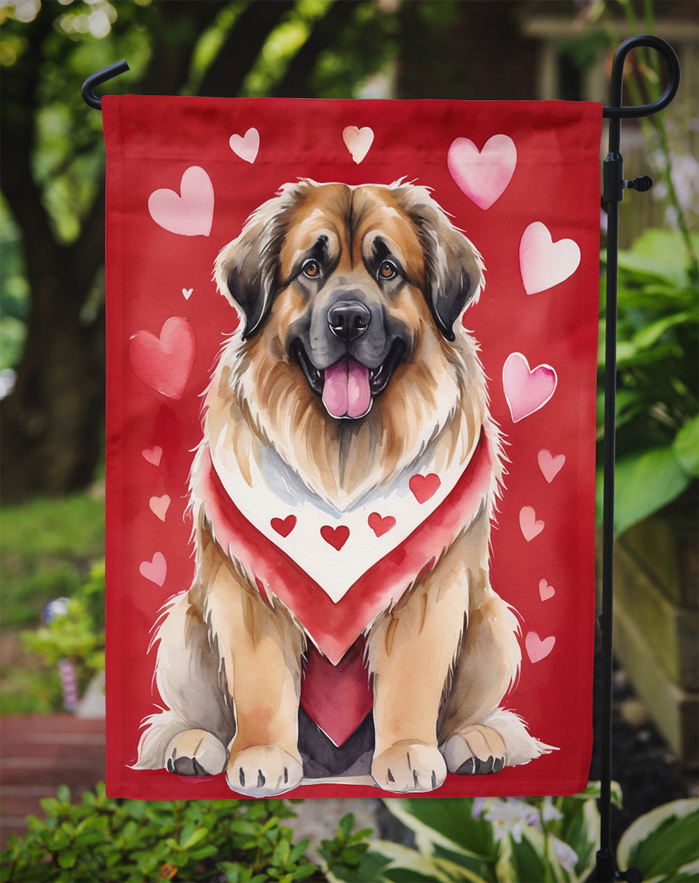 Leonberger My Valentine Garden Flag