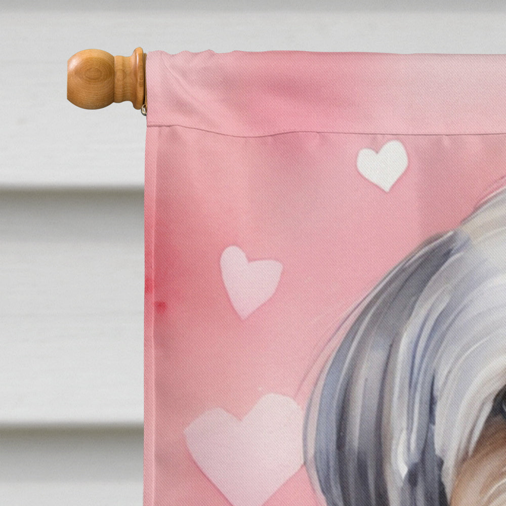 Lhasa Apso My Valentine House Flag