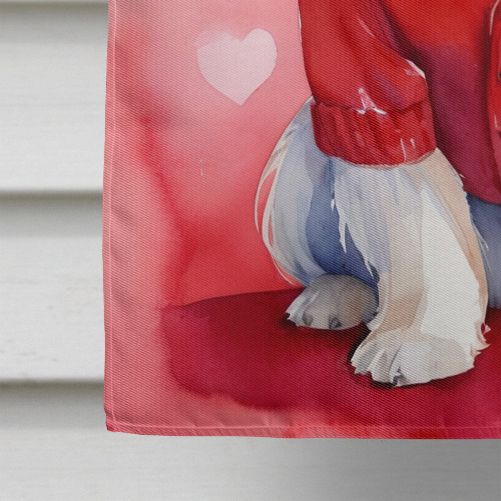 Lhasa Apso My Valentine House Flag