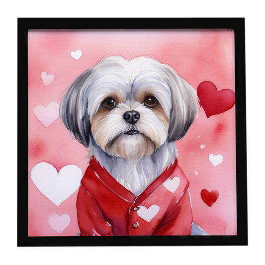 Buy this Lhasa Apso My Valentine Framed Metal Print