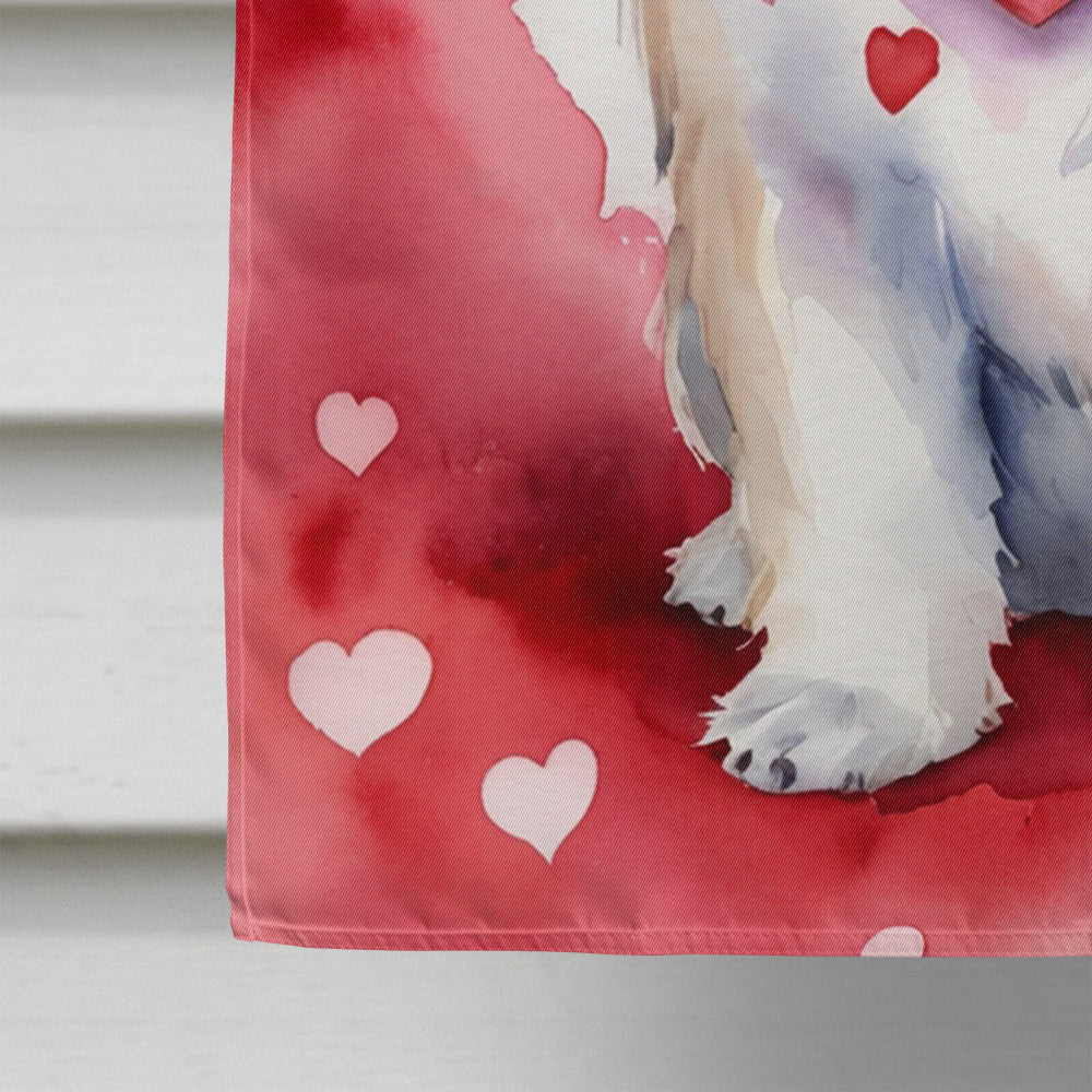 Lhasa Apso My Valentine House Flag