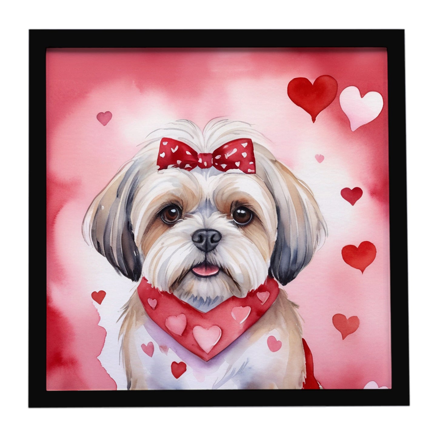 Buy this Lhasa Apso My Valentine Framed Metal Print