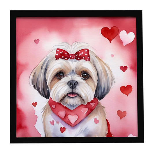 Buy this Lhasa Apso My Valentine Framed Metal Print