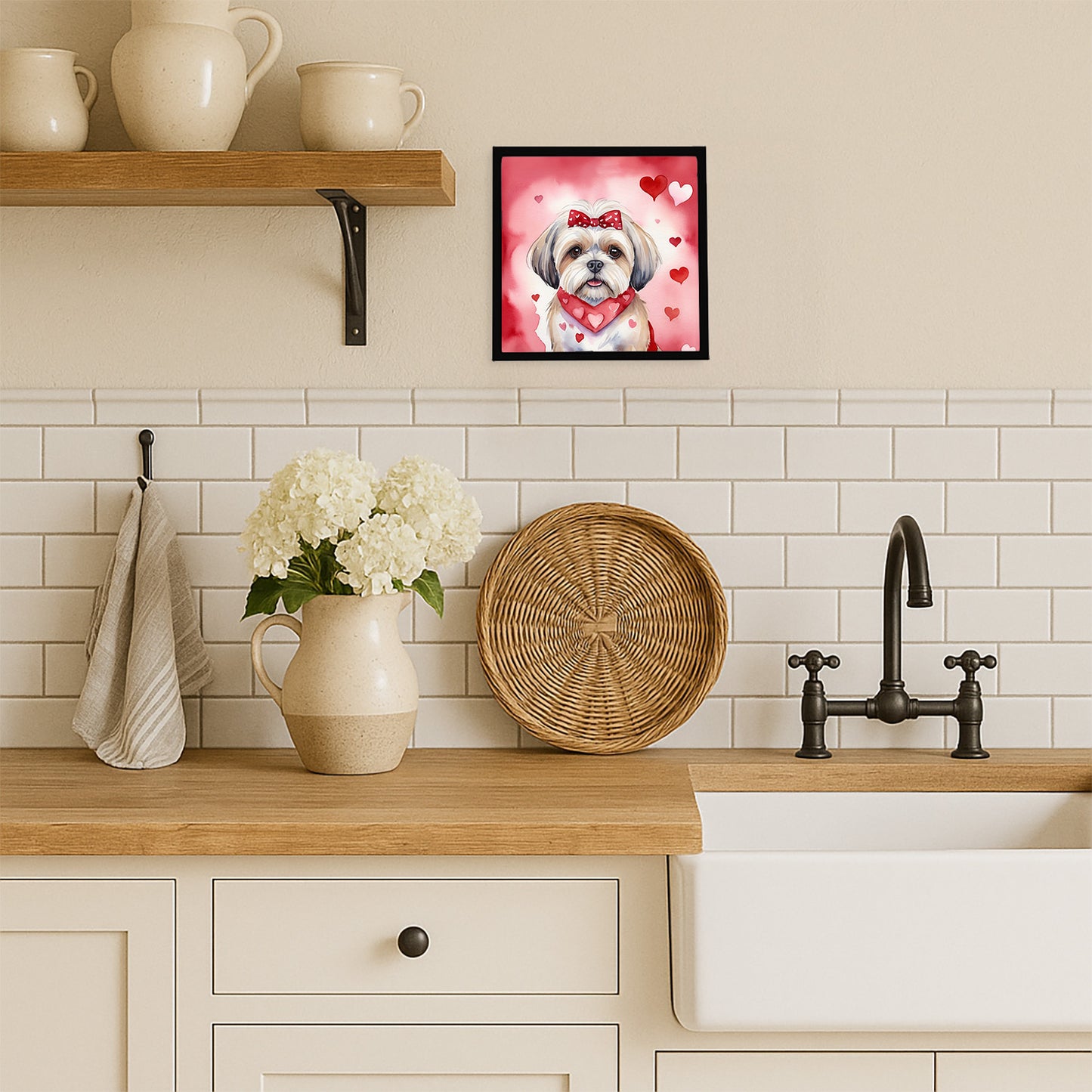 Lhasa Apso My Valentine Framed Metal Print