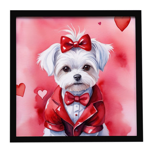 Buy this Maltese My Valentine Framed Metal Print