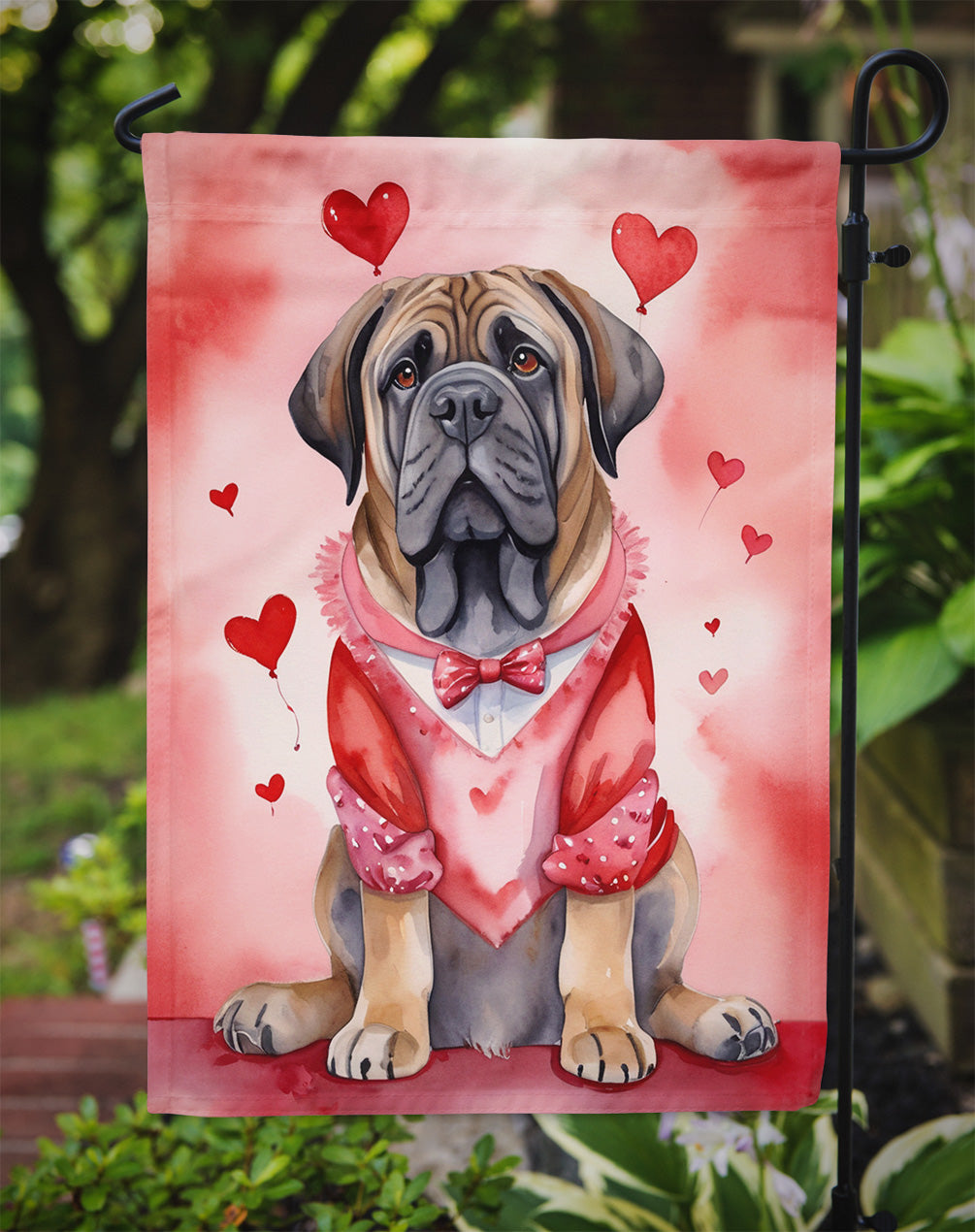 Mastiff My Valentine Garden Flag