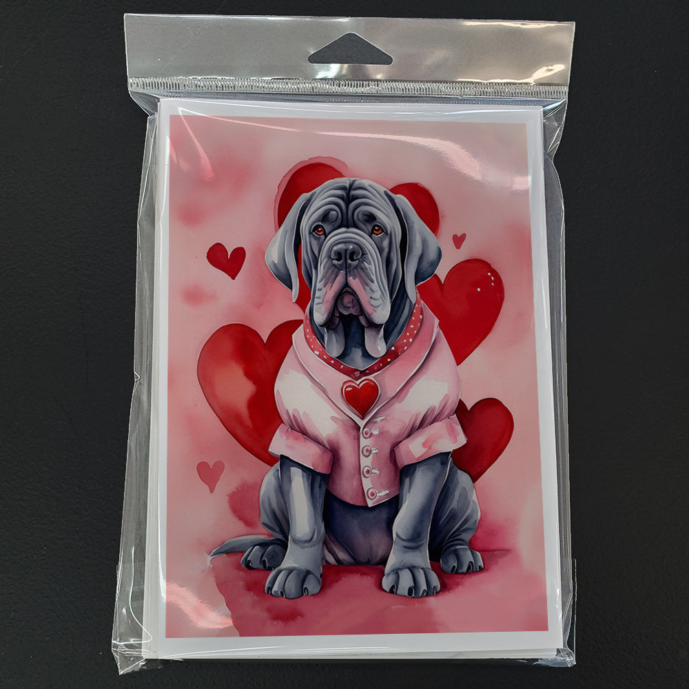 Neapolitan Mastiff My Valentine Greeting Cards Pack of 8