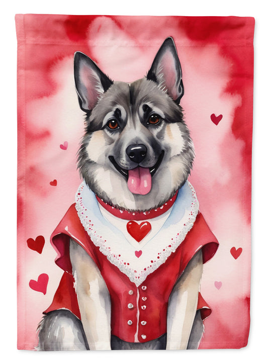 Buy this Norwegian Elkhound My Valentine House Flag