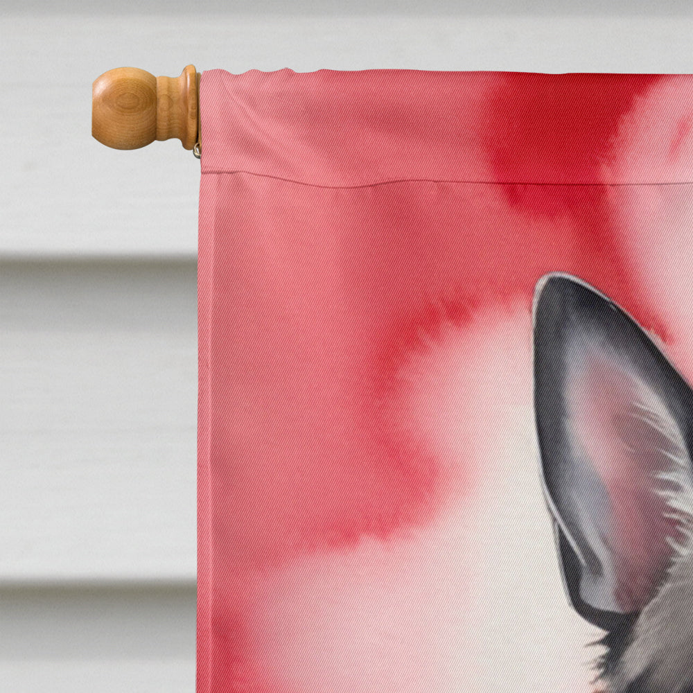 Norwegian Elkhound My Valentine House Flag