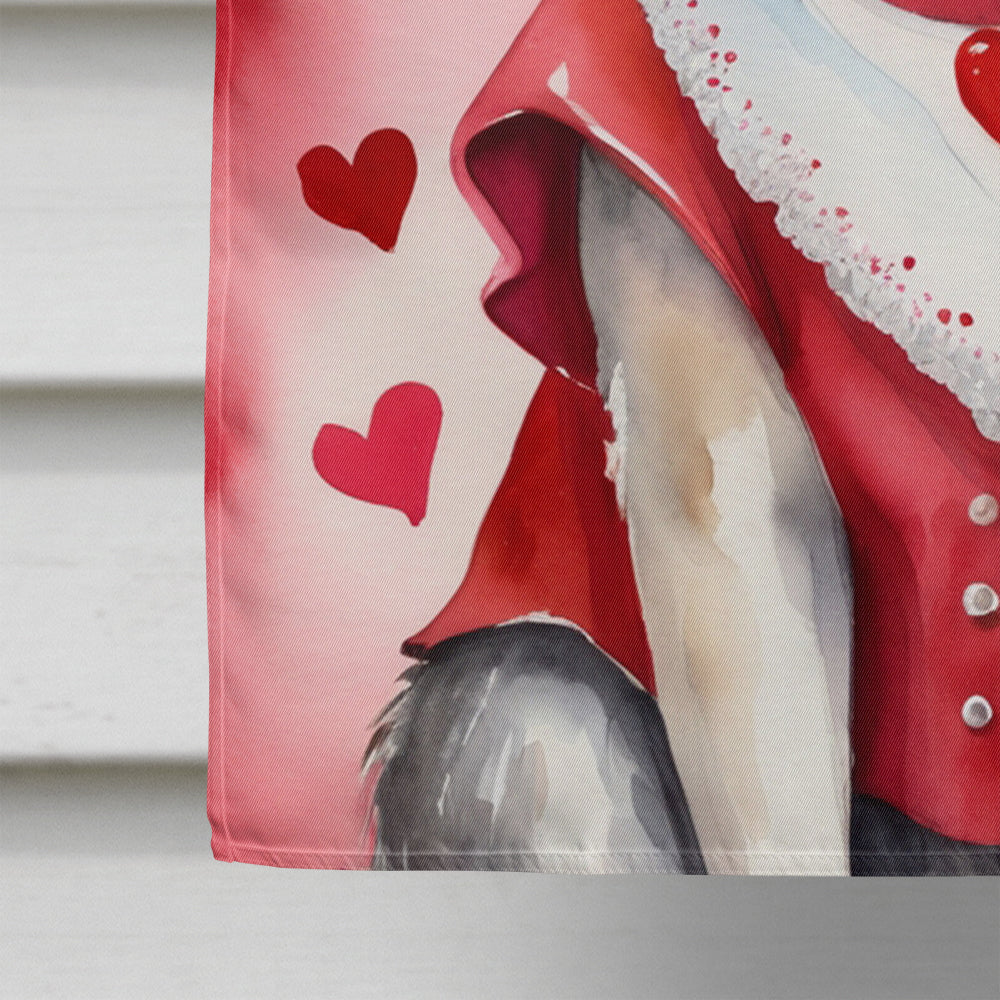 Norwegian Elkhound My Valentine House Flag