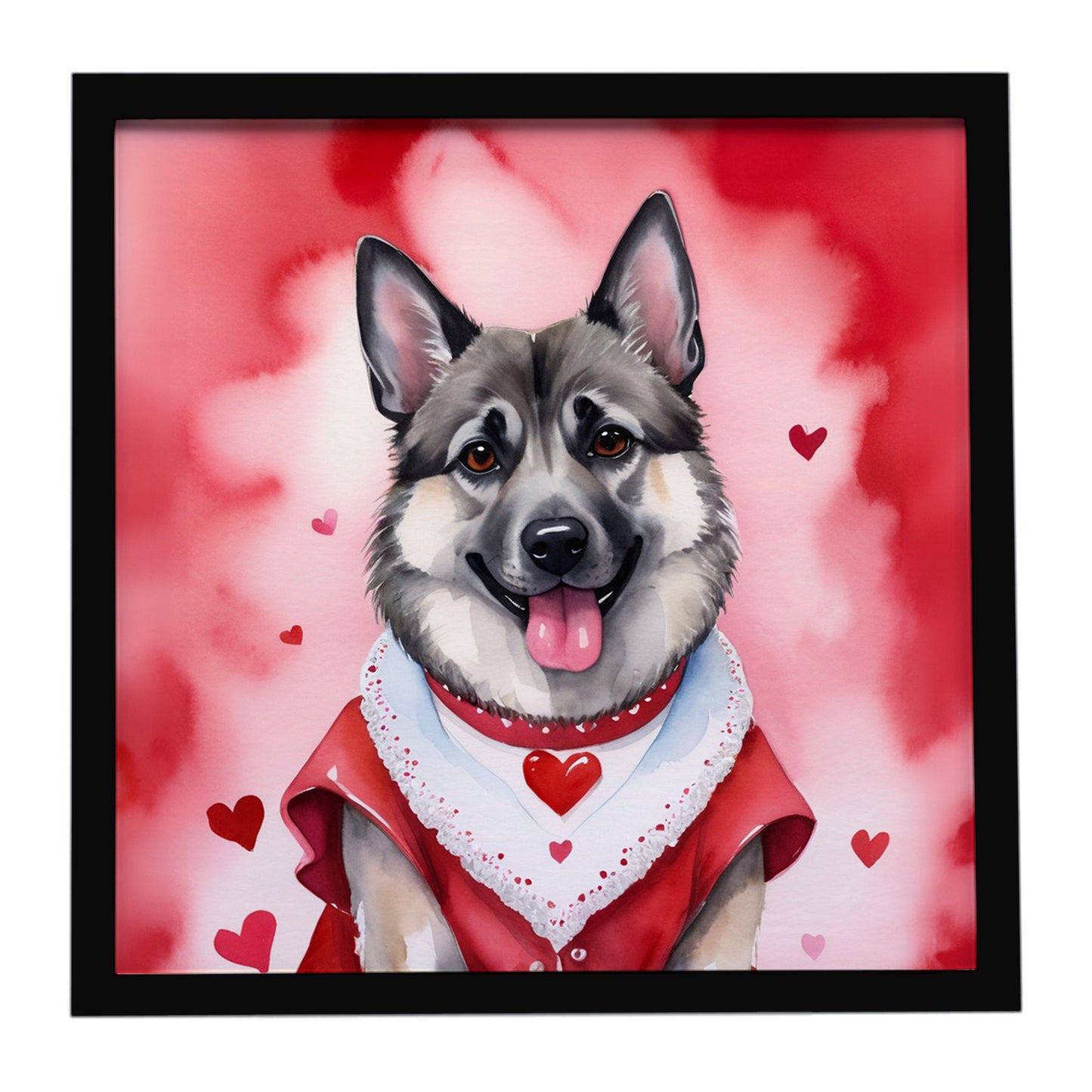 Buy this Norwegian Elkhound My Valentine Framed Metal Print