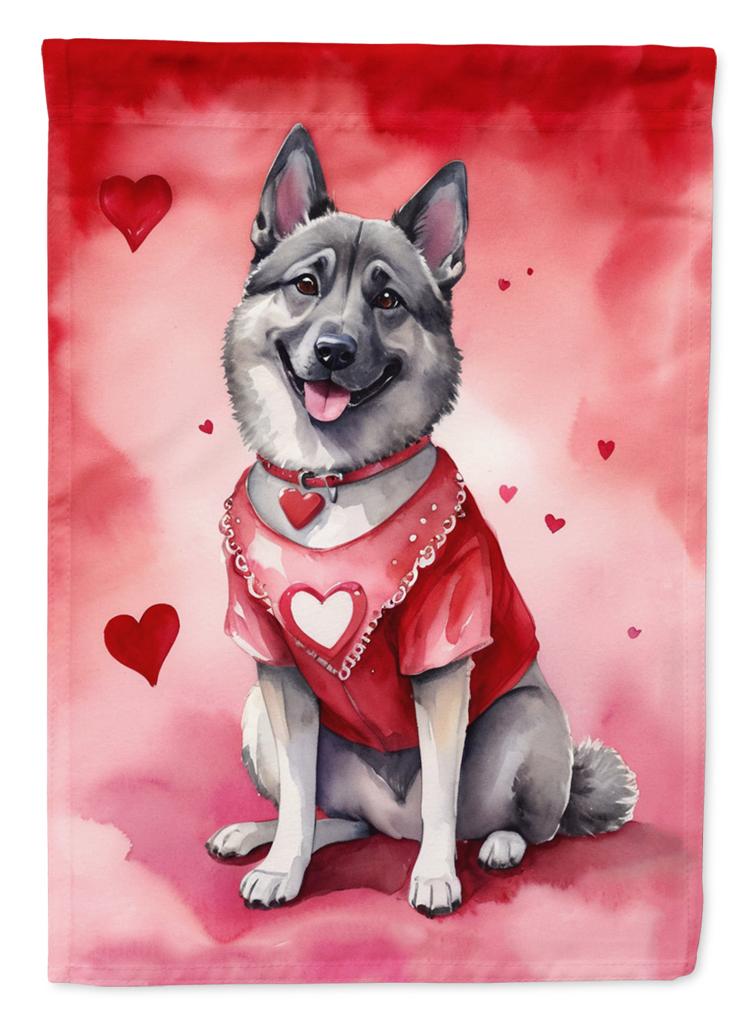 Buy this Norwegian Elkhound My Valentine House Flag