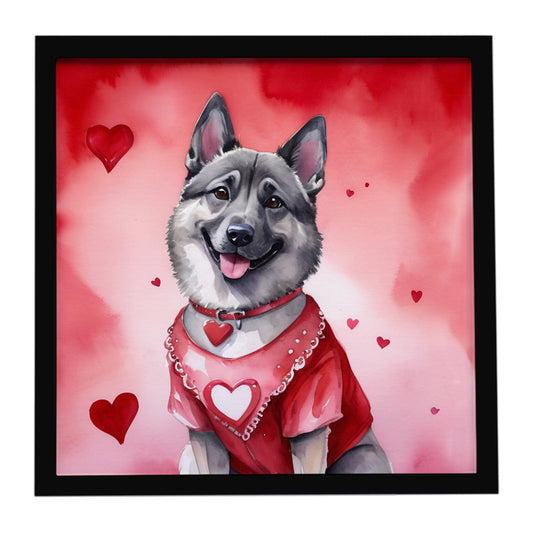 Buy this Norwegian Elkhound My Valentine Framed Metal Print
