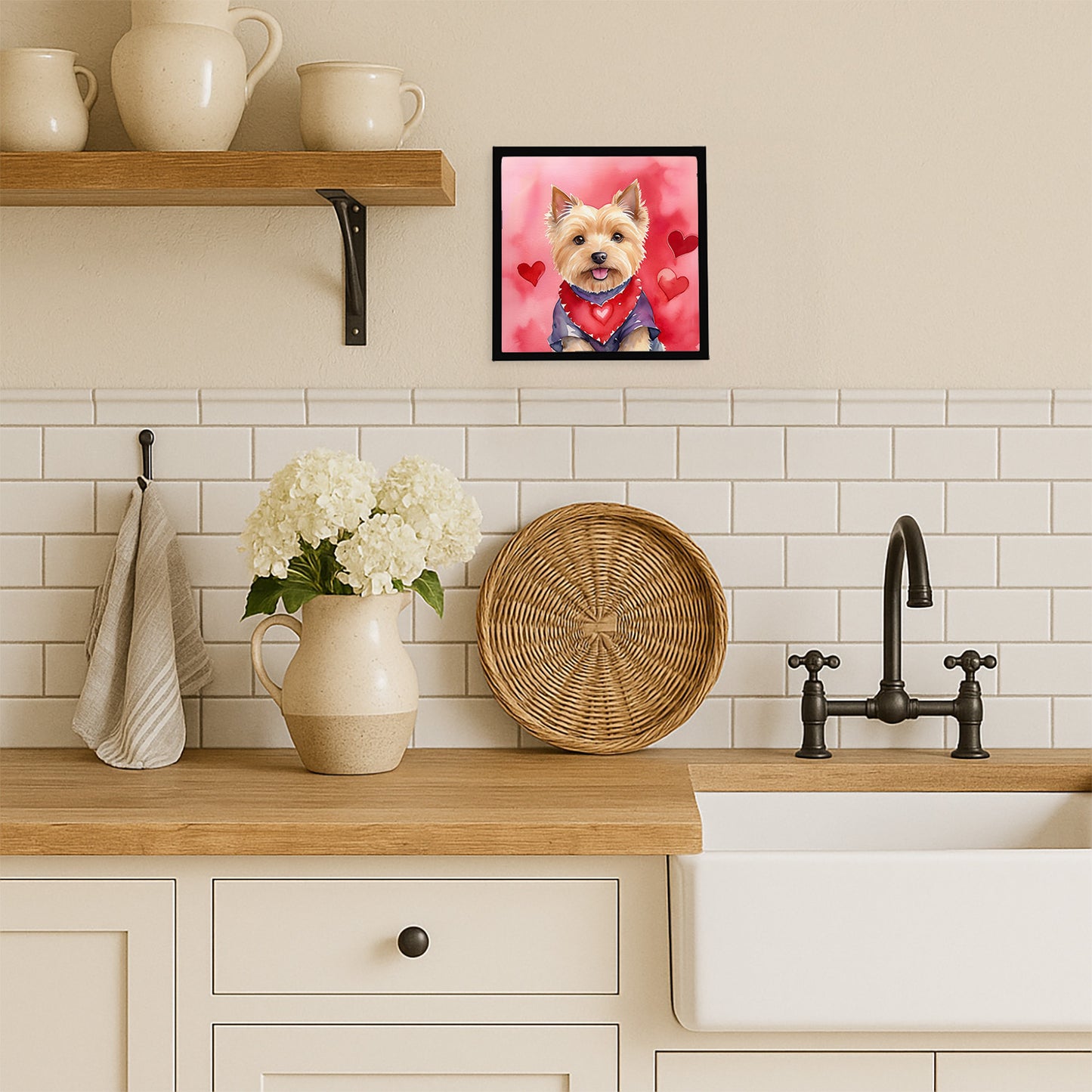 Norwich Terrier My Valentine Framed Metal Print