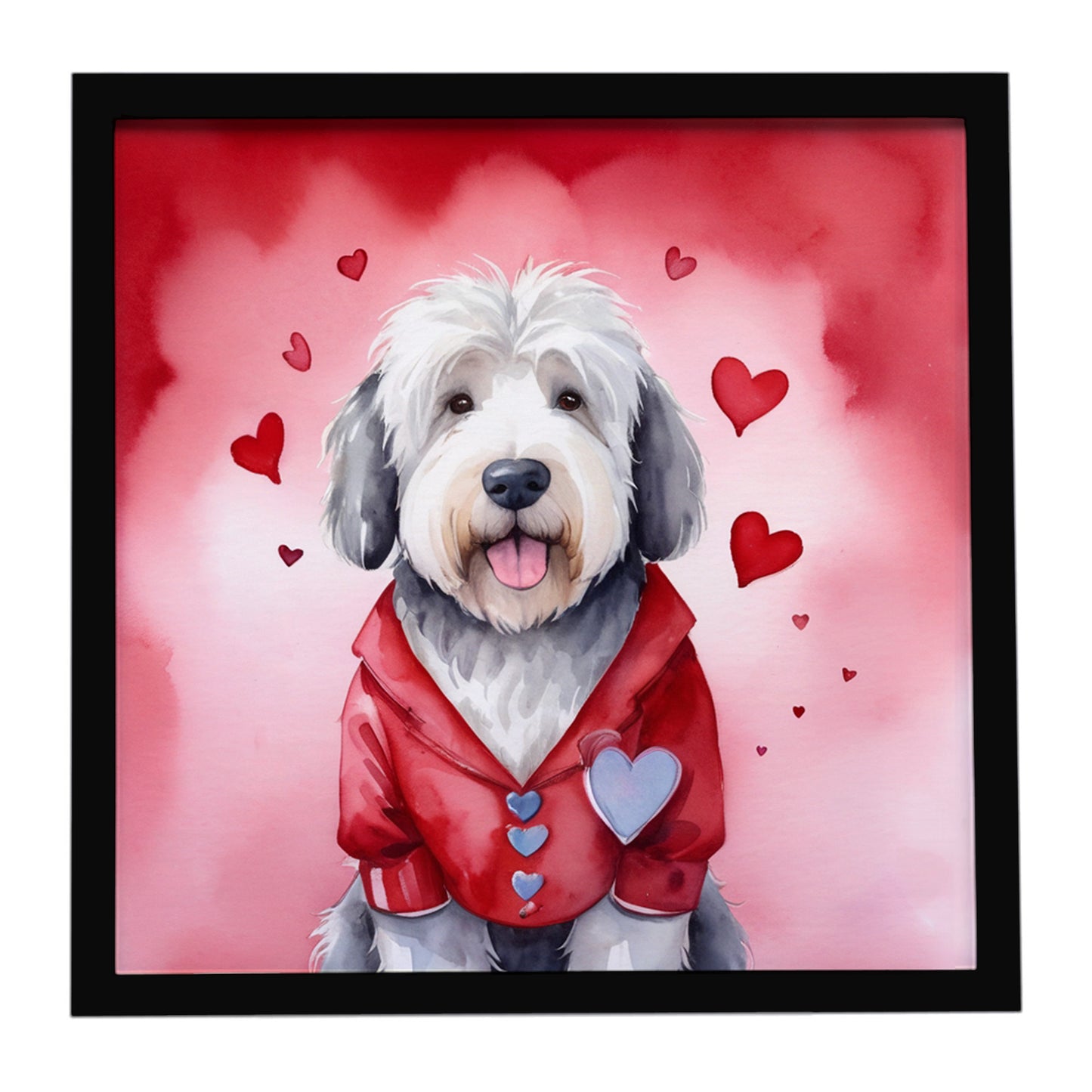 Buy this Old English Sheepdog My Valentine Framed Metal Print