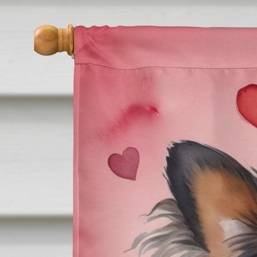 Papillon My Valentine House Flag