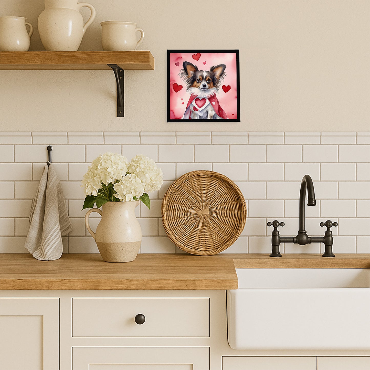 Papillon My Valentine Framed Metal Print