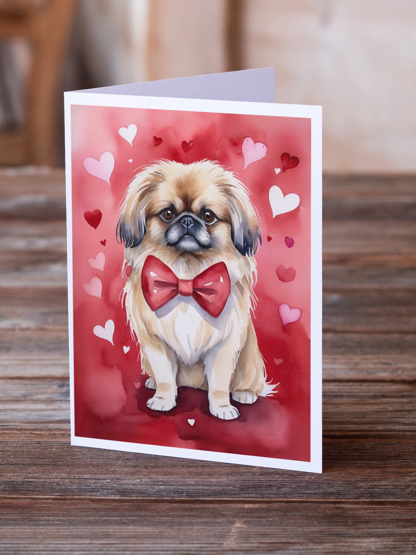 Pekingese My Valentine Greeting Cards Pack of 8