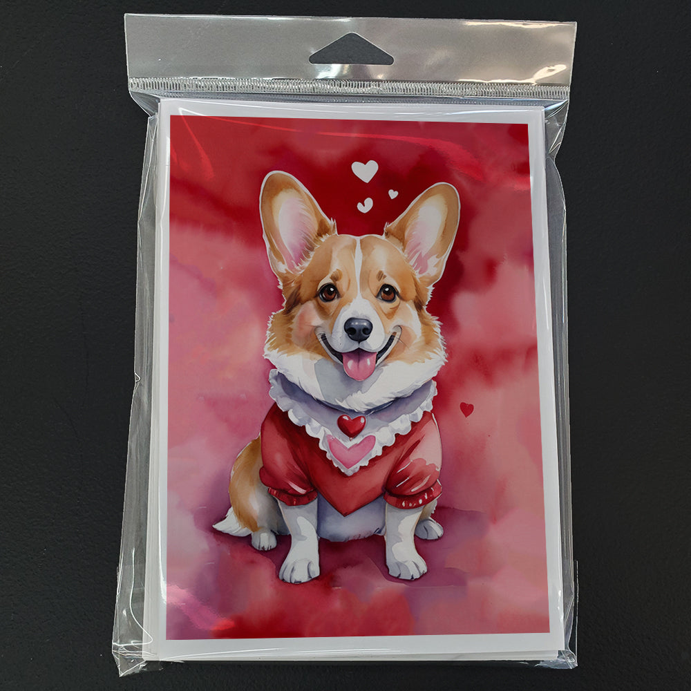 Corgi My Valentine Greeting Cards Pack of 8