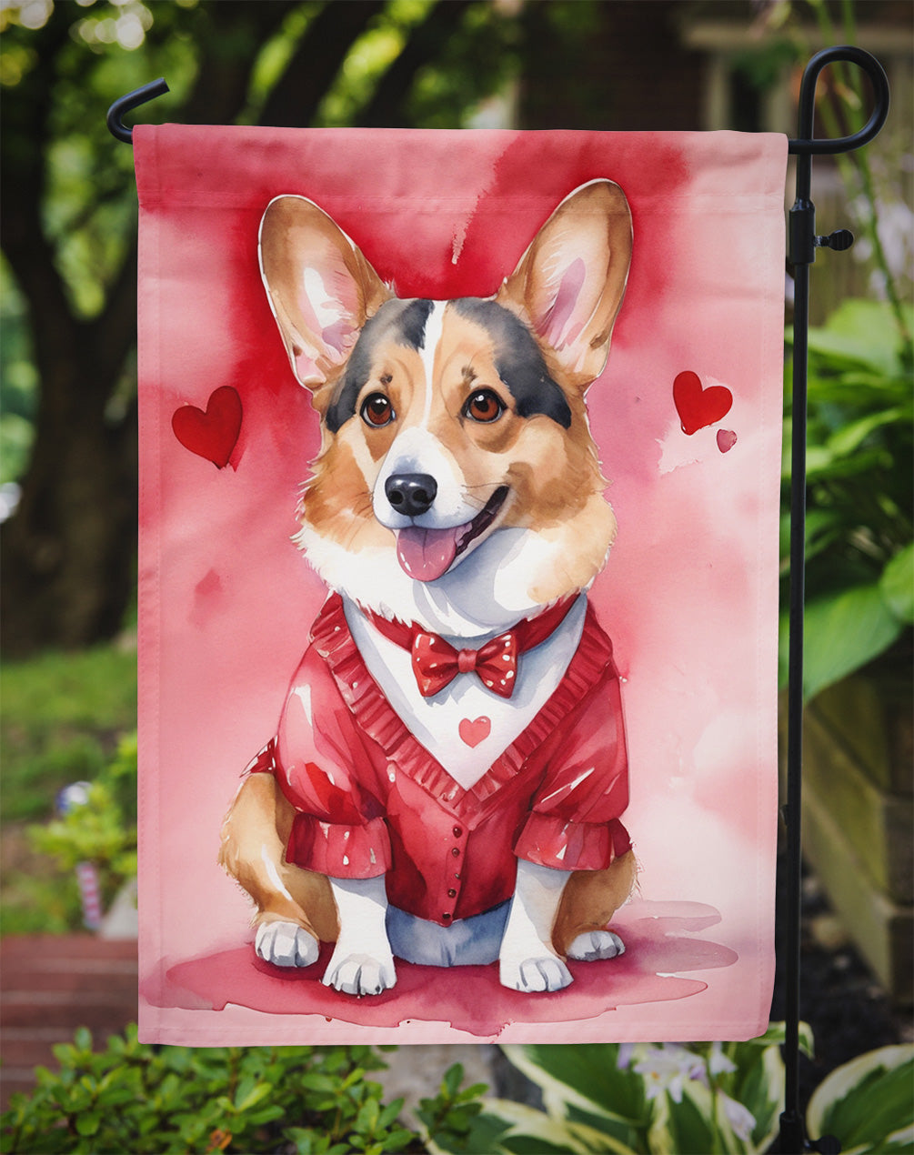 Corgi My Valentine Garden Flag