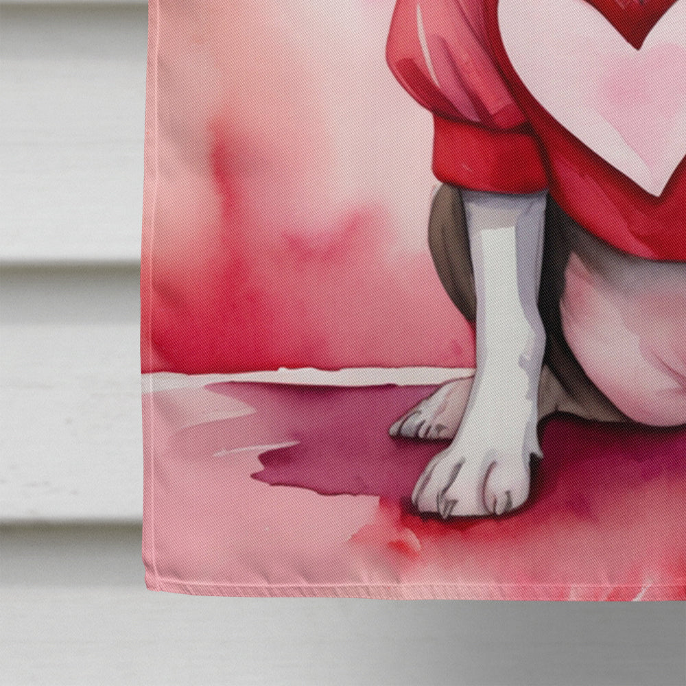 Pit Bull Terrier My Valentine House Flag