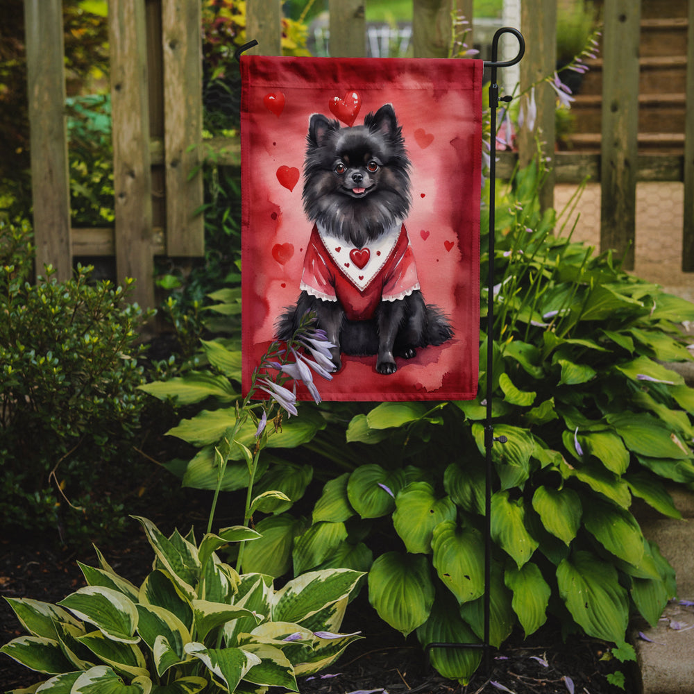 Pomeranian My Valentine Garden Flag