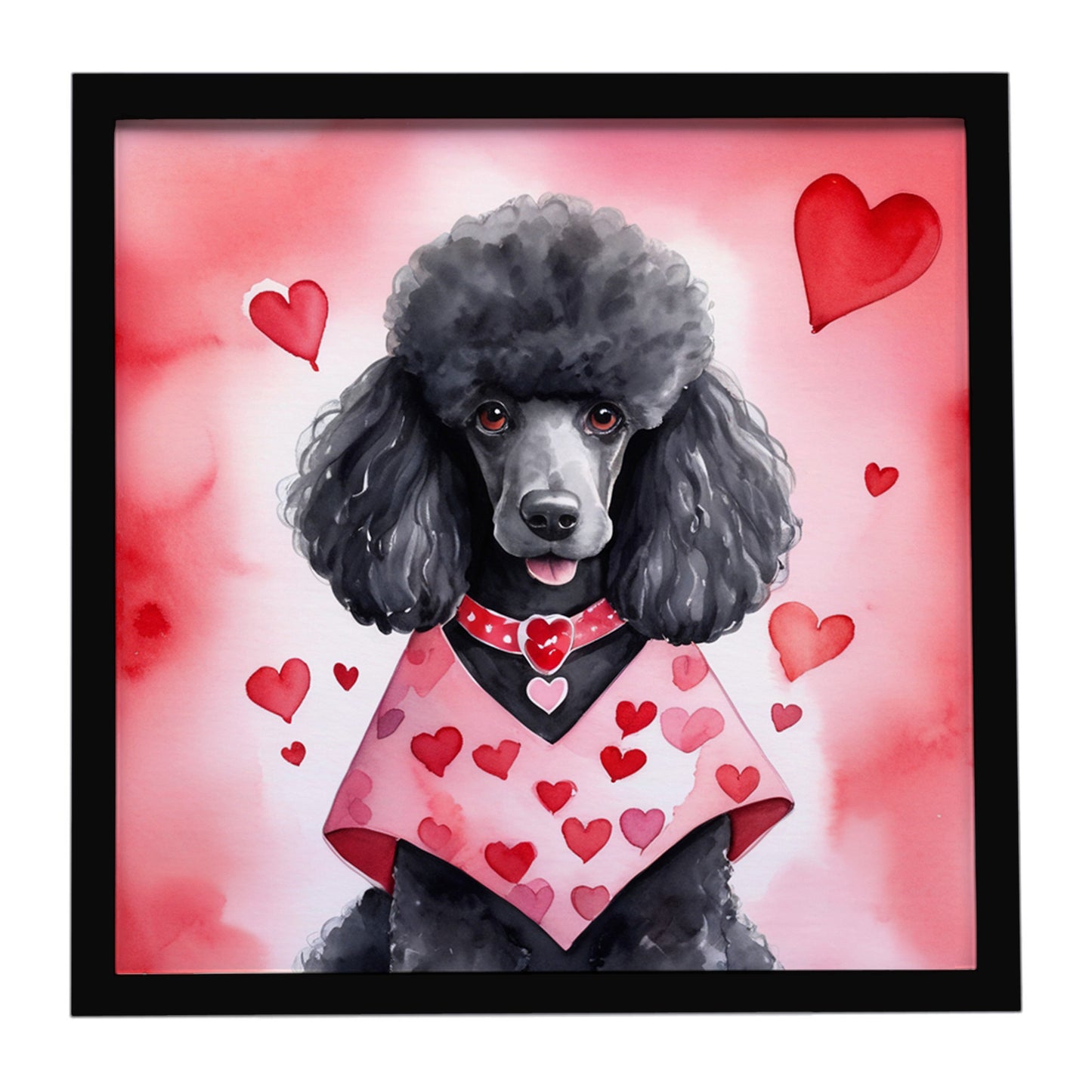 Buy this Black Poodle My Valentine Framed Metal Print