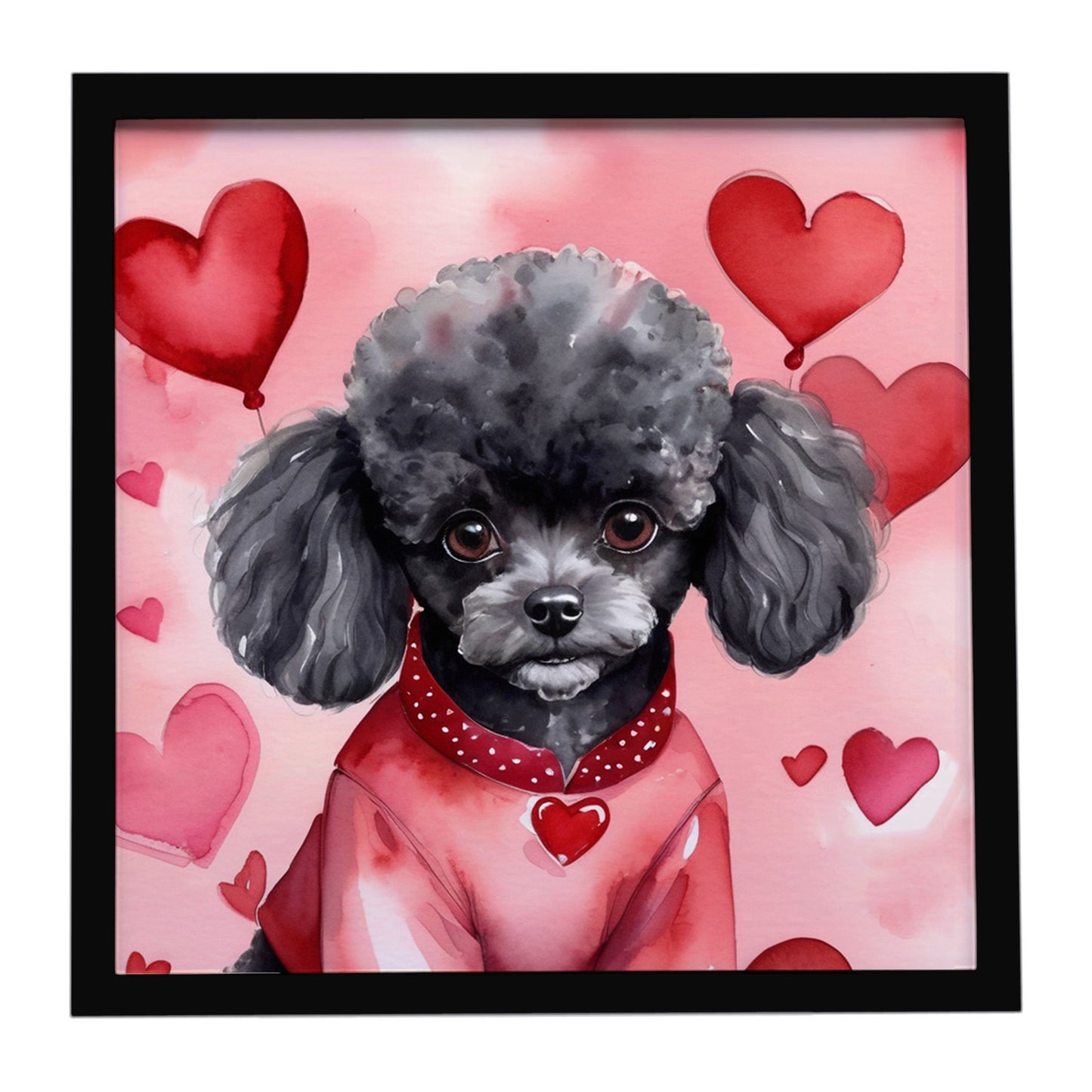 Buy this Black Poodle My Valentine Framed Metal Print