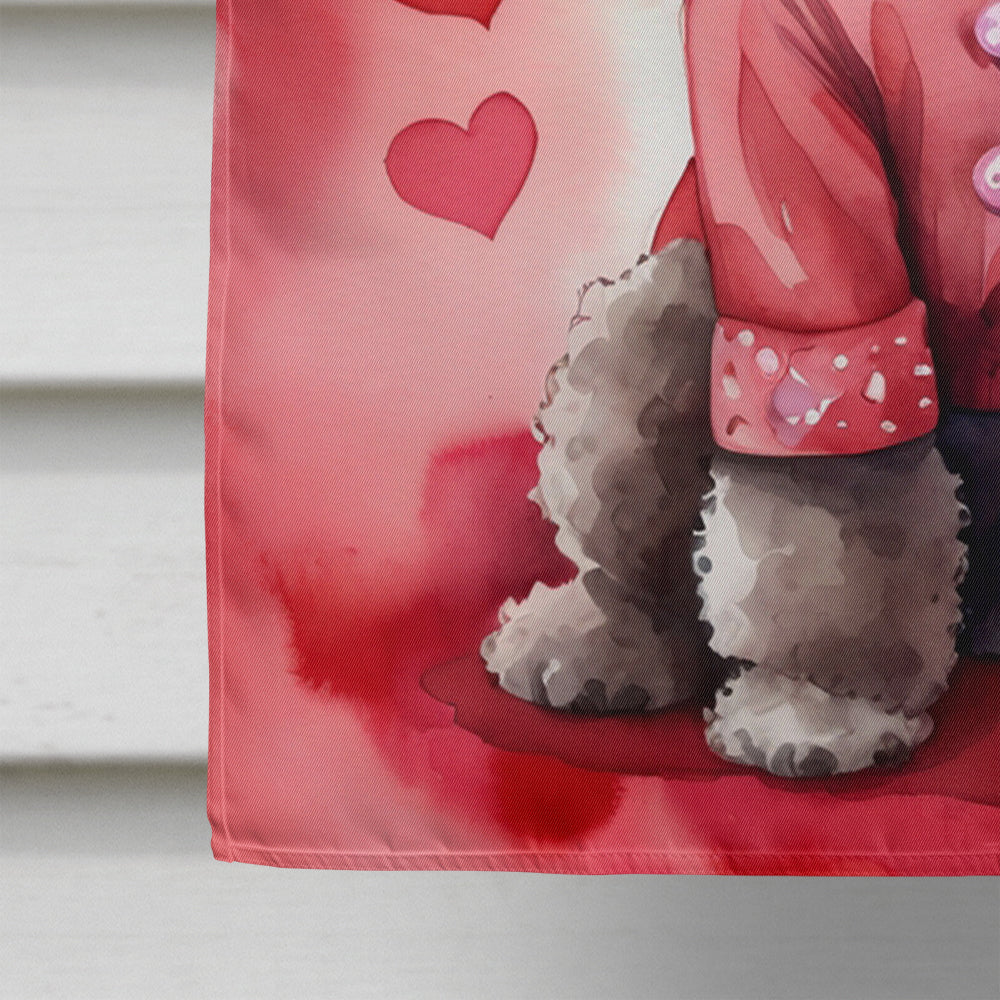 Chocolate Poodle My Valentine House Flag