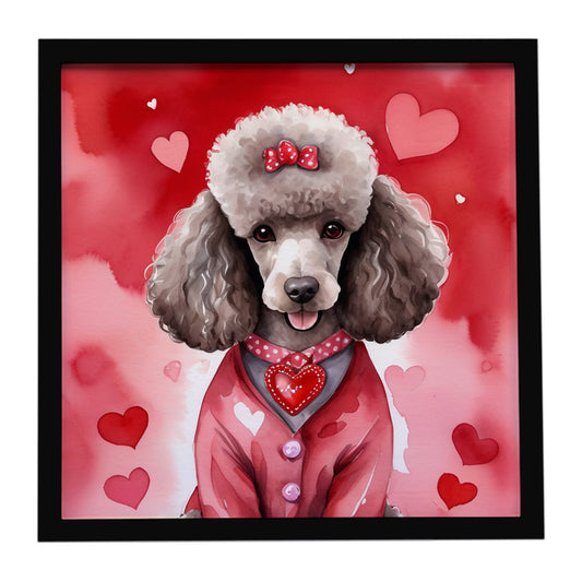 Buy this Chocolate Poodle My Valentine Framed Metal Print