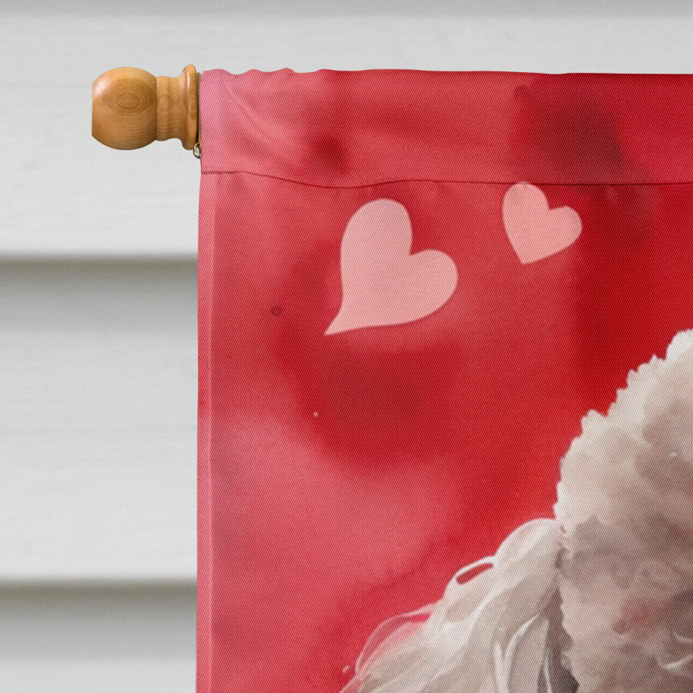 Chocolate Poodle My Valentine House Flag