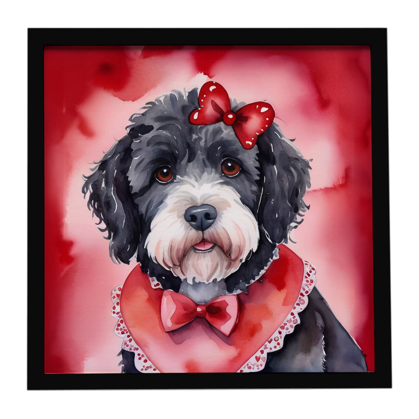 Buy this Portuguese Water Dog My Valentine Framed Metal Print
