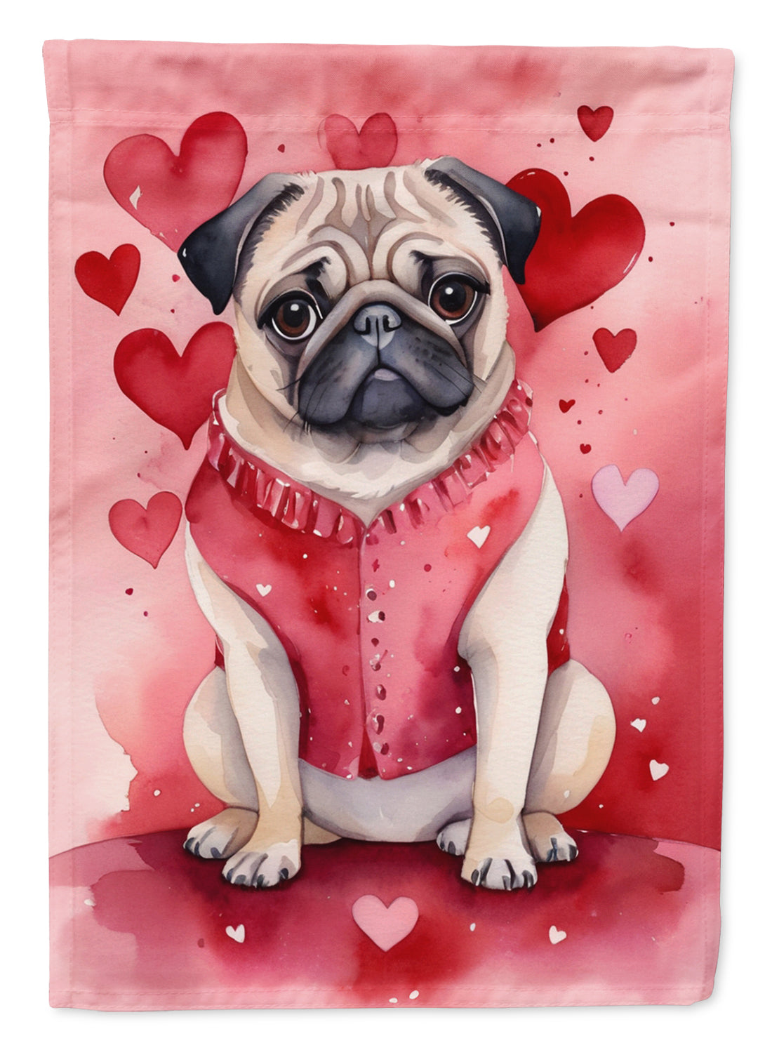 Buy this Pug My Valentine House Flag