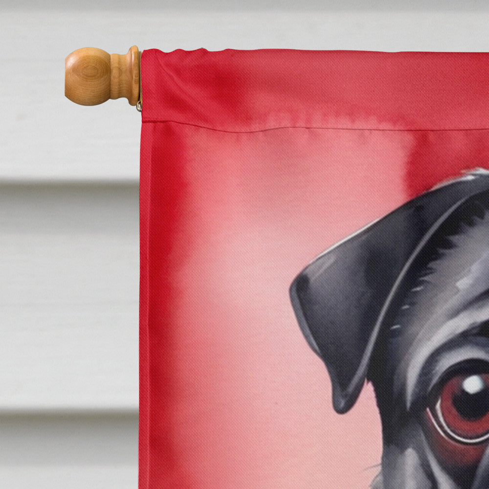 Pug My Valentine House Flag