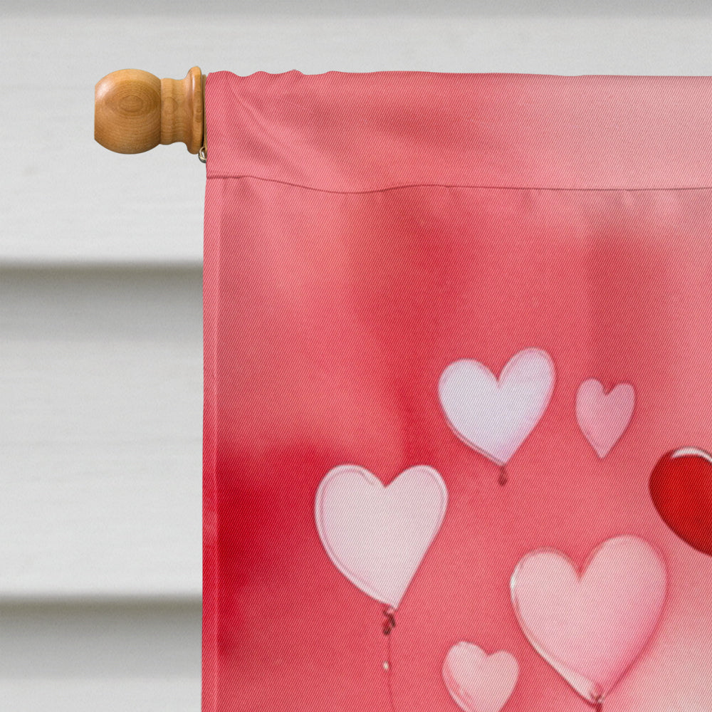 Redbone Coonhound My Valentine House Flag